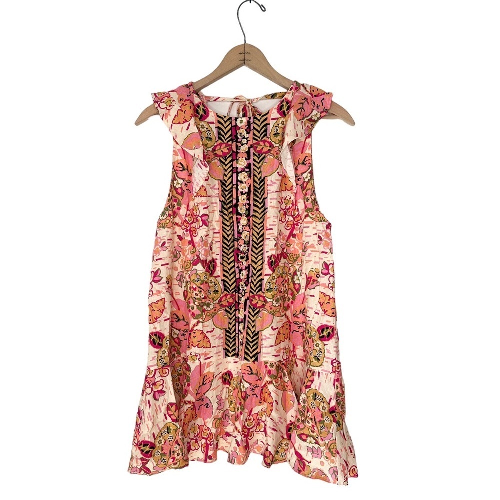 Free People | Summer In Tulum Tunic - Pink Combo Size Small - Picture 2 of 13